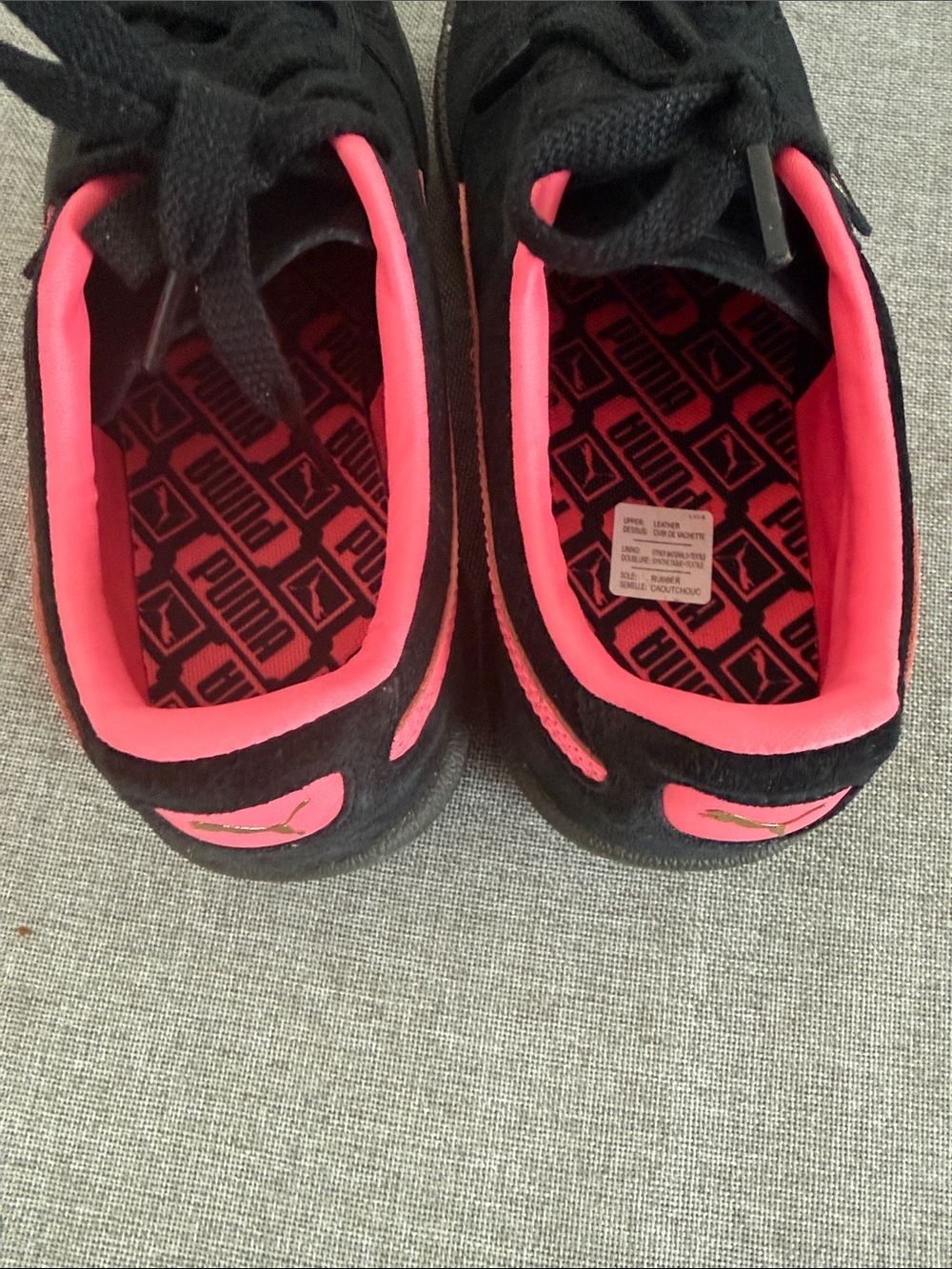 Puma Black Suede Sneakers with Pink Stripe NWOT - Picture 6 of 10